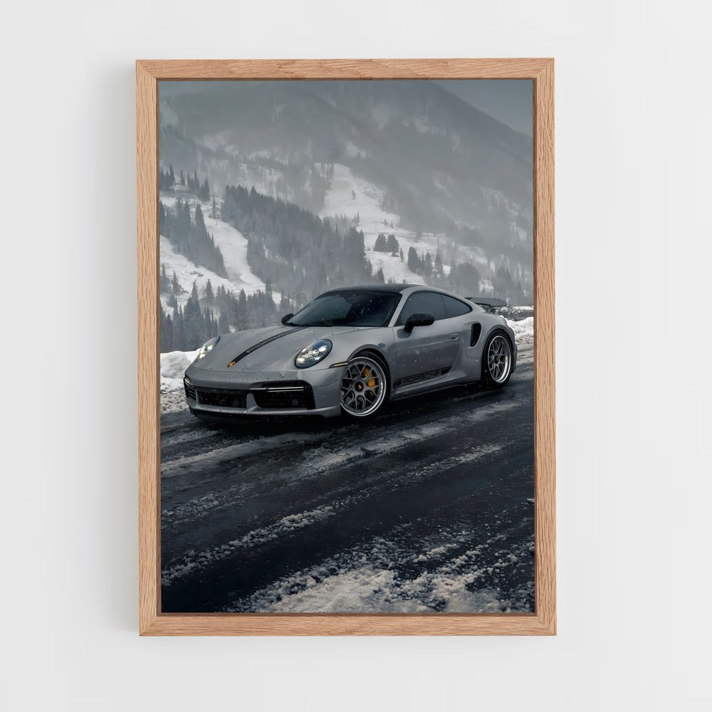 Poster Neige Turbo – affiche Porsche (vue 4)